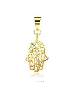 Gold Plated Hamsa Hand Silver Pendant SPEB-91-GP